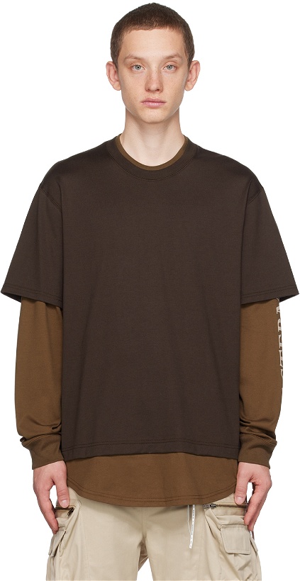 Photo: MASTERMIND WORLD Brown Layered Long Sleeve T-Shirt
