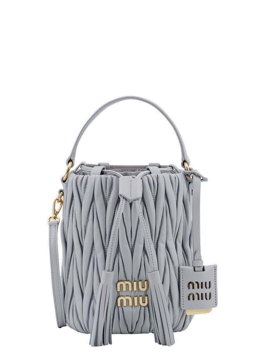 Miu Miu Bucket Bag Grey Womens Miu Miu