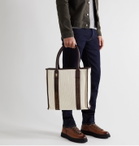 MONTROI - Elektra Leather and Camel Hair-Trimmed Mesh Tote Bag - Brown