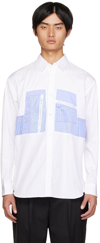 Photo: Comme des Garçons Shirt White Paneled Shirt