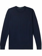 Kiton - Slim-Fit Wool-Jersey Shirt - Blue