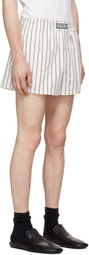 LGN Louis Gabriel Nouchi Off-White Striped Cotton Shorts