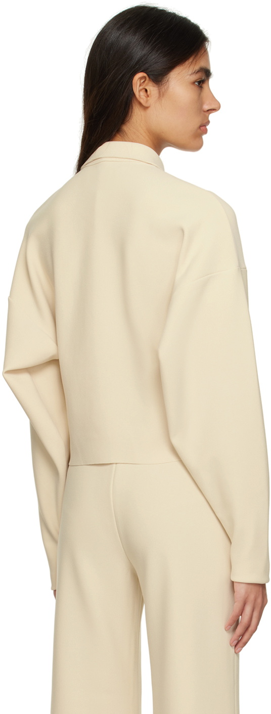 Birrot Off-White Cropped Cardigan