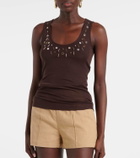 Xu Zhi Embellished wool-blend tank top