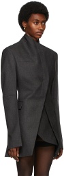 Maximilian Grey Slone Tailored Wrap Blazer