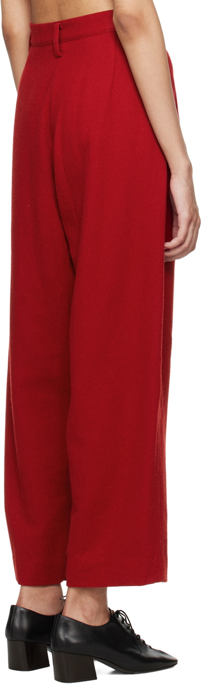 Y's Red Pleated Trousers