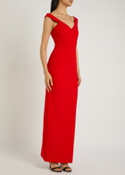 Solace London Nalani Crepe Maxi Dress Red