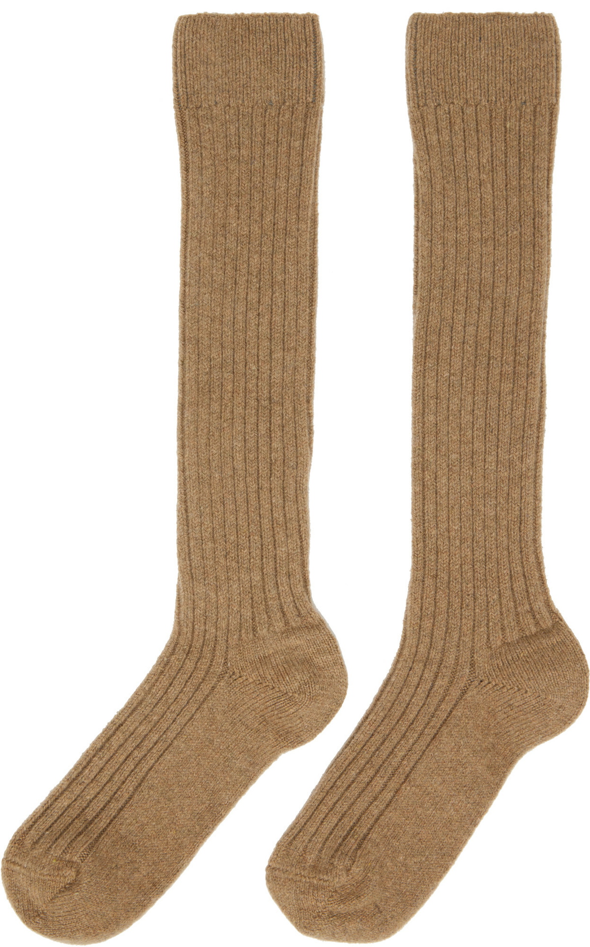 Baserange Brown Rib Knee Socks