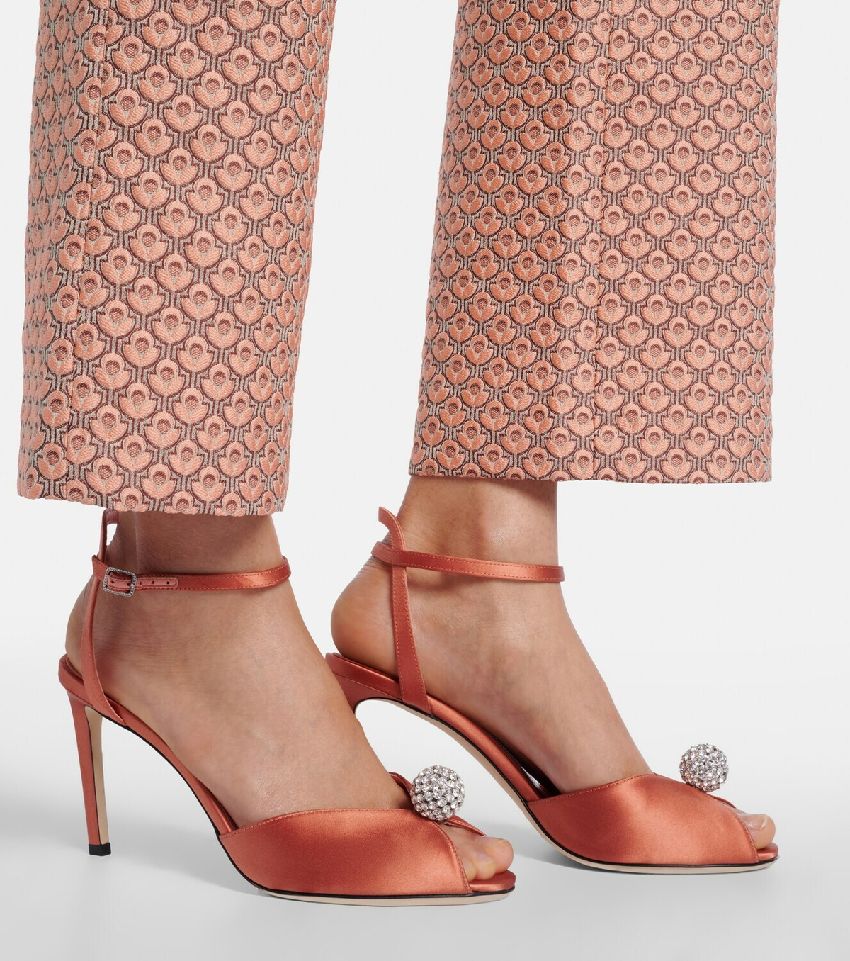 Jimmy Choo Sacora embellished satin sandals