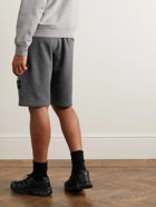 Stone Island - Straight-Leg Garment-Dyed Cotton-Jersey Drawstring Shorts - Gray