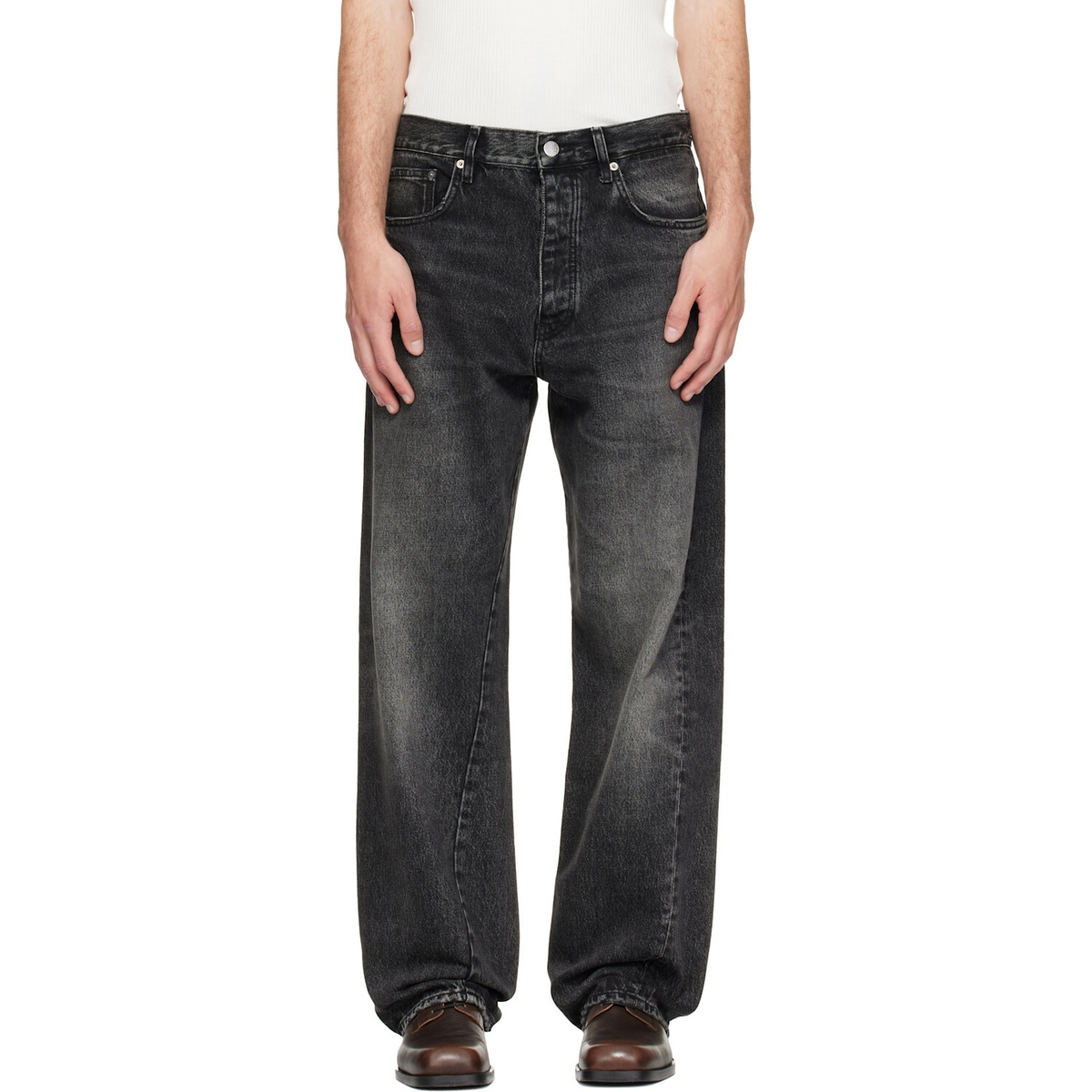 Sunflower Black Wide Twist Jeans
