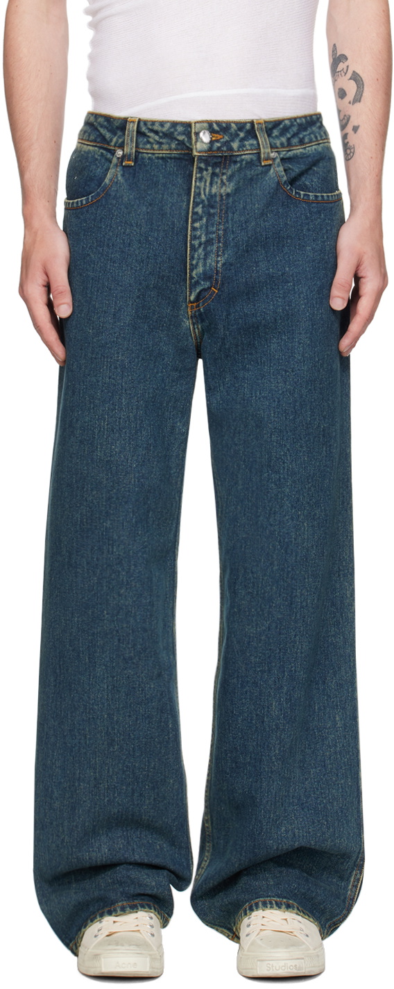 Eckhaus Latta Blue Wide Leg Jeans Eckhaus Latta
