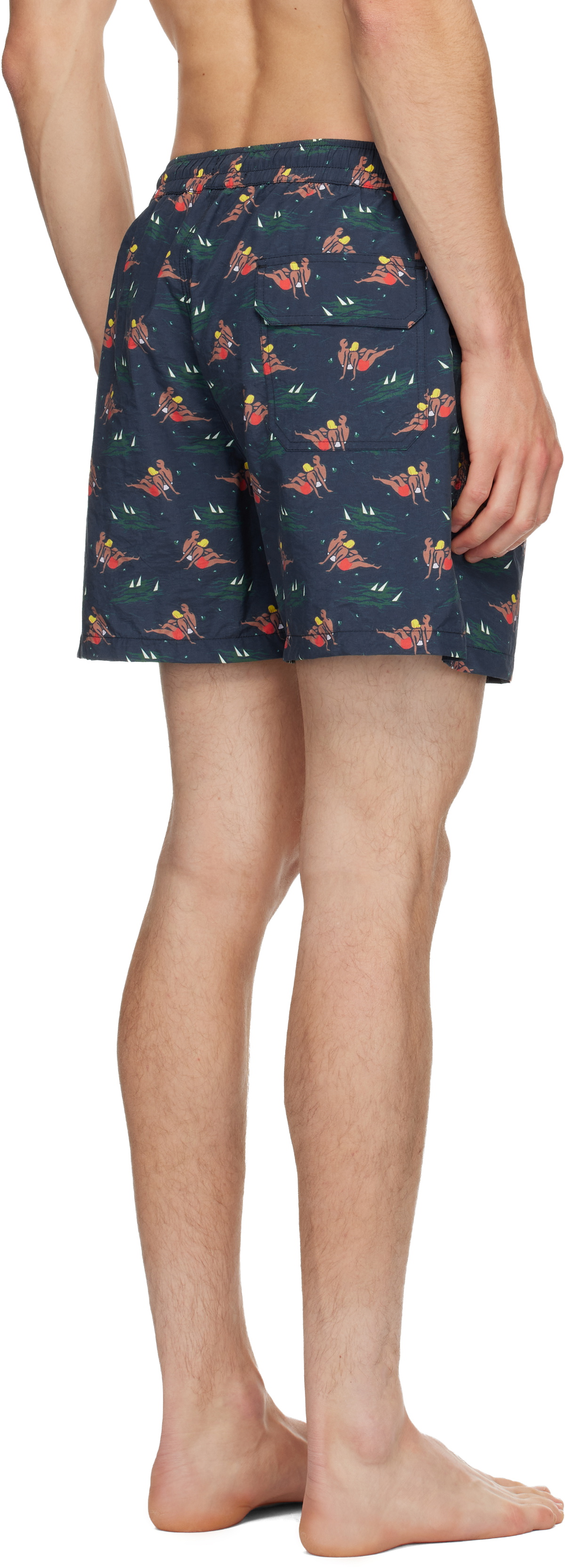 Drake's Navy Bathers Swim Shorts