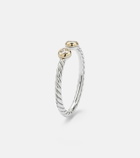 David Yurman Cable Open sterling silver and 14kt gold ring with diamonds