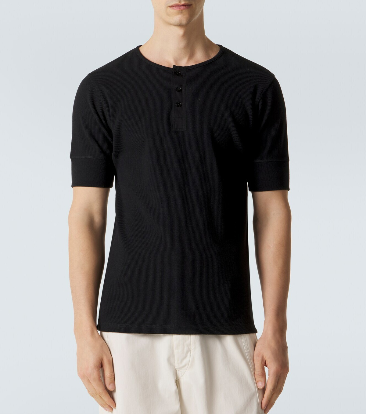 Lemaire Cotton and linen Henley shirt