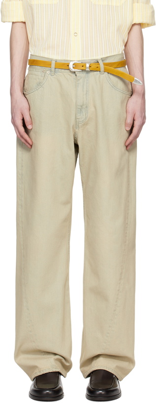Photo: AFTER PRAY Beige Slash Jeans