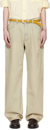 AFTER PRAY Beige Slash Jeans