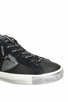 Philippe Model Prsx Low Sneakers In Black Leather