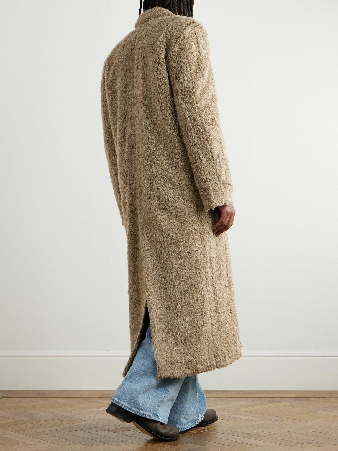 Séfr - Larry Double-Breasted Fleece Coat - Brown Séfr