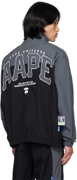 AAPE by A Bathing Ape Gray & Black Embroidered Jacket