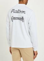 Malbon Grateful Dead Printed Fine-knit Polo Shirt White