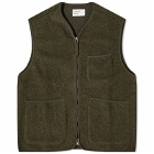 Universal Works Men's Wool Fleece Zip Gilet - END. Exclusive in Olive