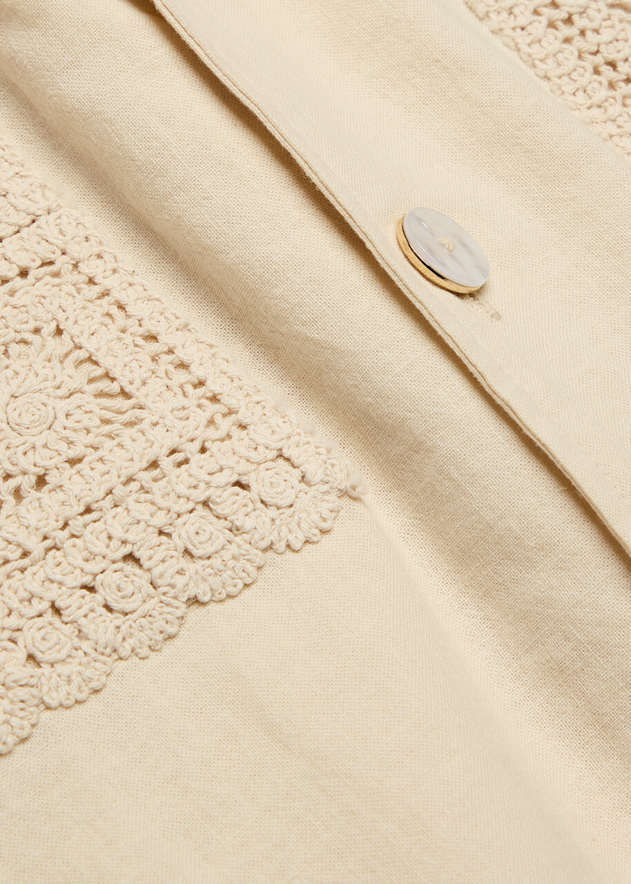 Che Inigo Crochet Cotton-blend Shirt Ivory