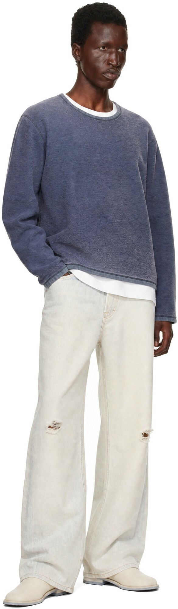 OUR LEGACY Off-White & Blue Third Cut Jeans