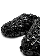 A.W.A.K.E Mode Woven Patent Leather Mules Black