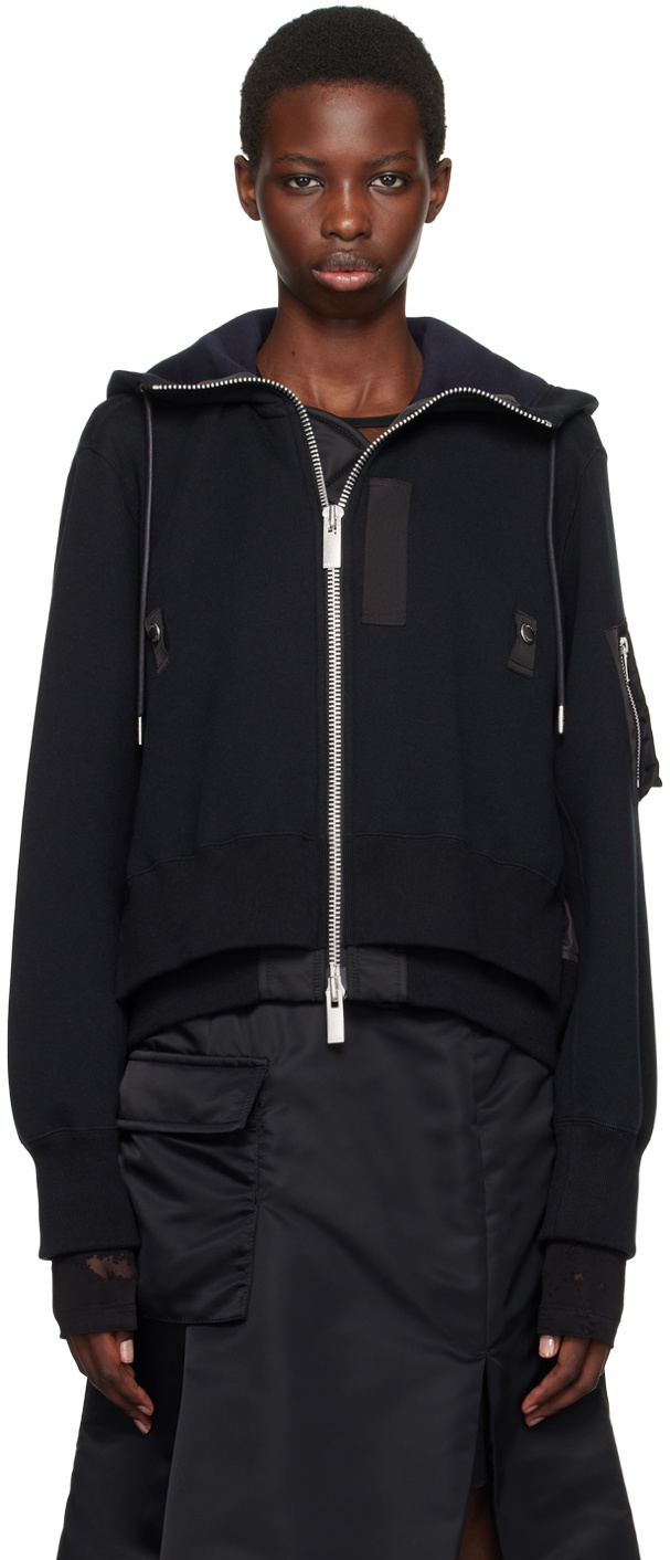 sacai Black Layered Hoodie Sacai