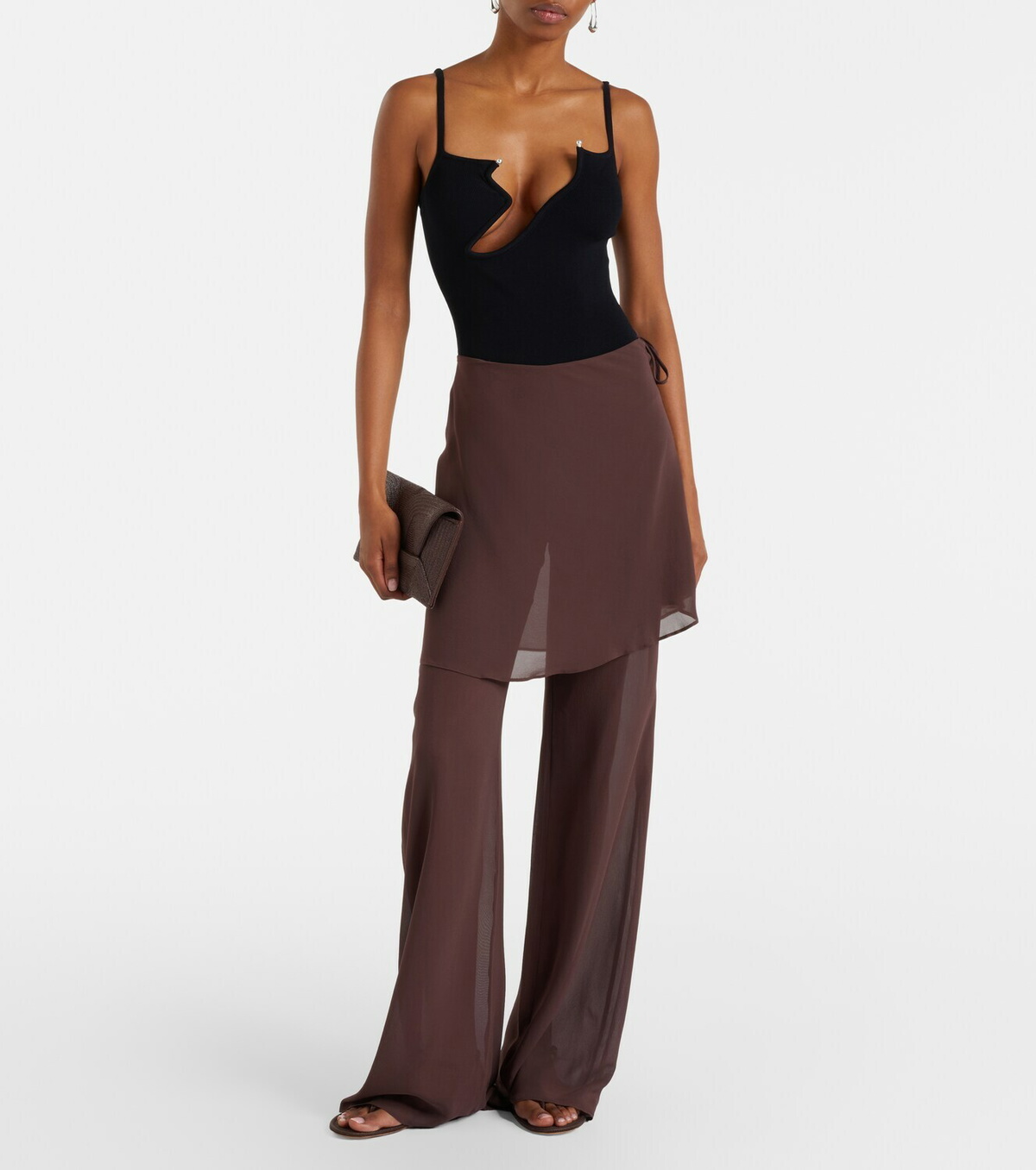 Christopher Esber Sheer silk wide-leg pants