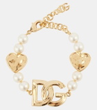 Dolce&Gabbana DG faux pearl gold-plated bracelet