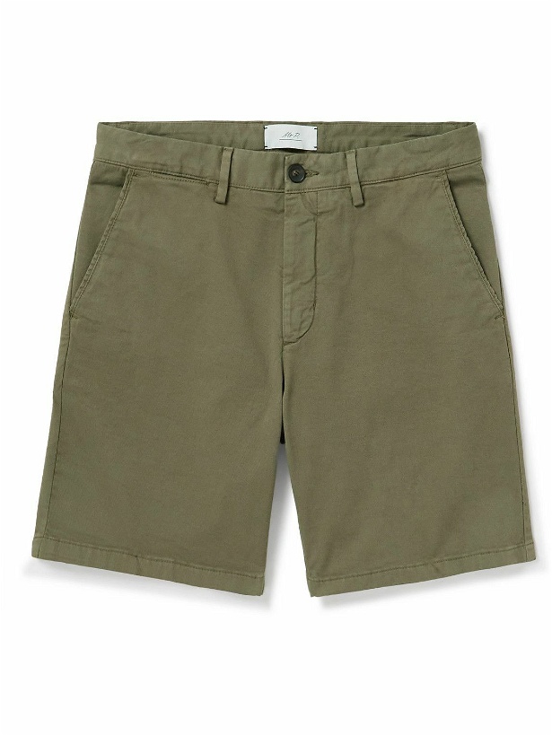Photo: Mr P. - Straight-Leg Garment-Dyed Cotton-Blend Twill Bermuda Shorts - Green