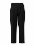 mfpen - Straight-Leg Pleated Wool-Crepe Suit Trousers - Black