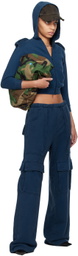 GREG ROSS Navy Shrunken Military Hoodie