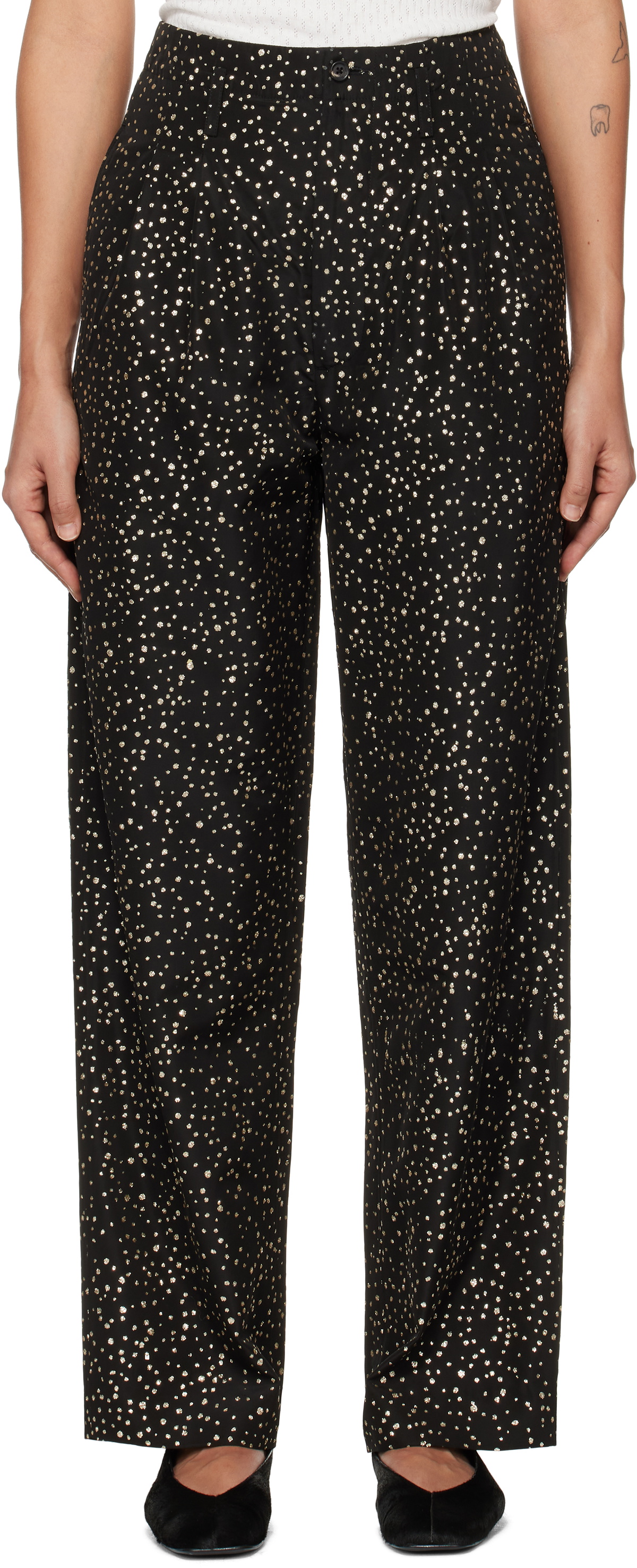 Bode Black Glitter Murray Trousers