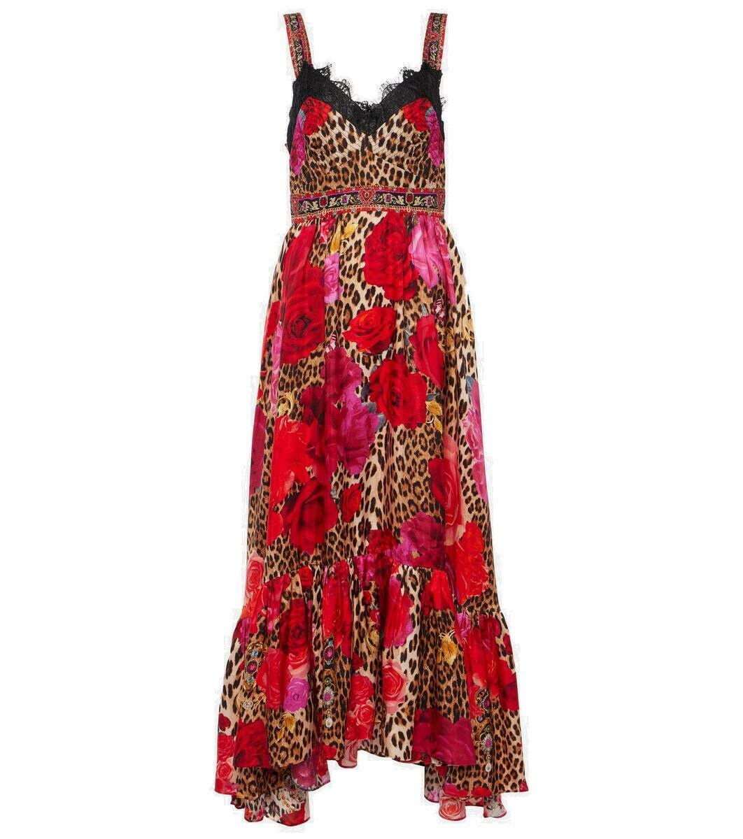 Photo: Camilla Leopard-print floral silk midi dress