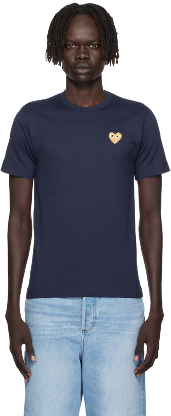 Photo: COMME des GARÇONS PLAY Navy Heart Patch T-shirt
