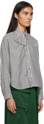 Victoria Beckham Off-White & Black Fluid Stripe Shirt