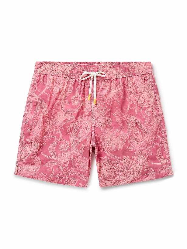 Photo: Hartford - Straight-Leg Mid-Length Paisley-Print Recycled Swim Shorts - Pink