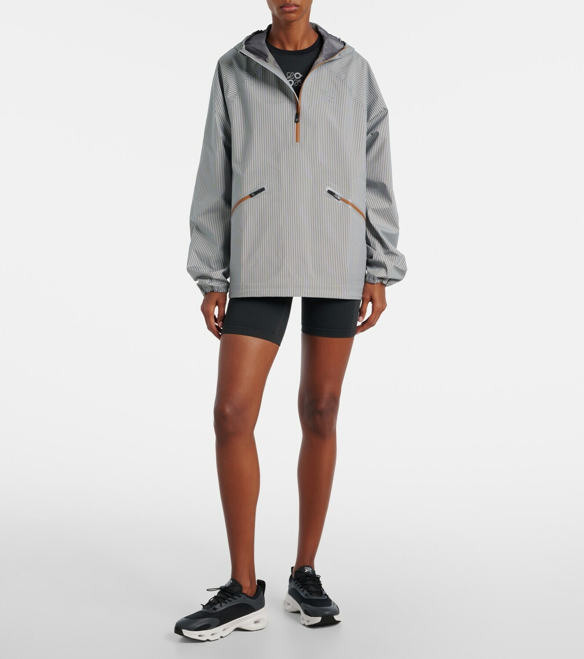 Loewe x On Storm striped half-zip jacket