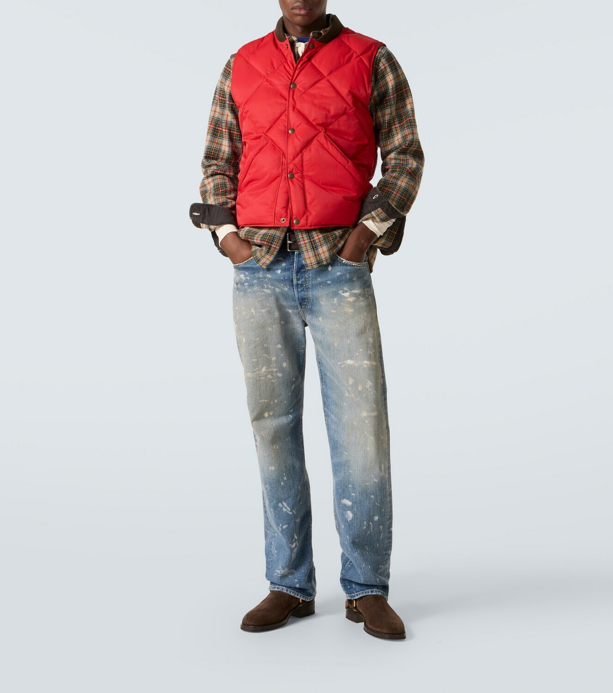 RRL Quilted twill vest