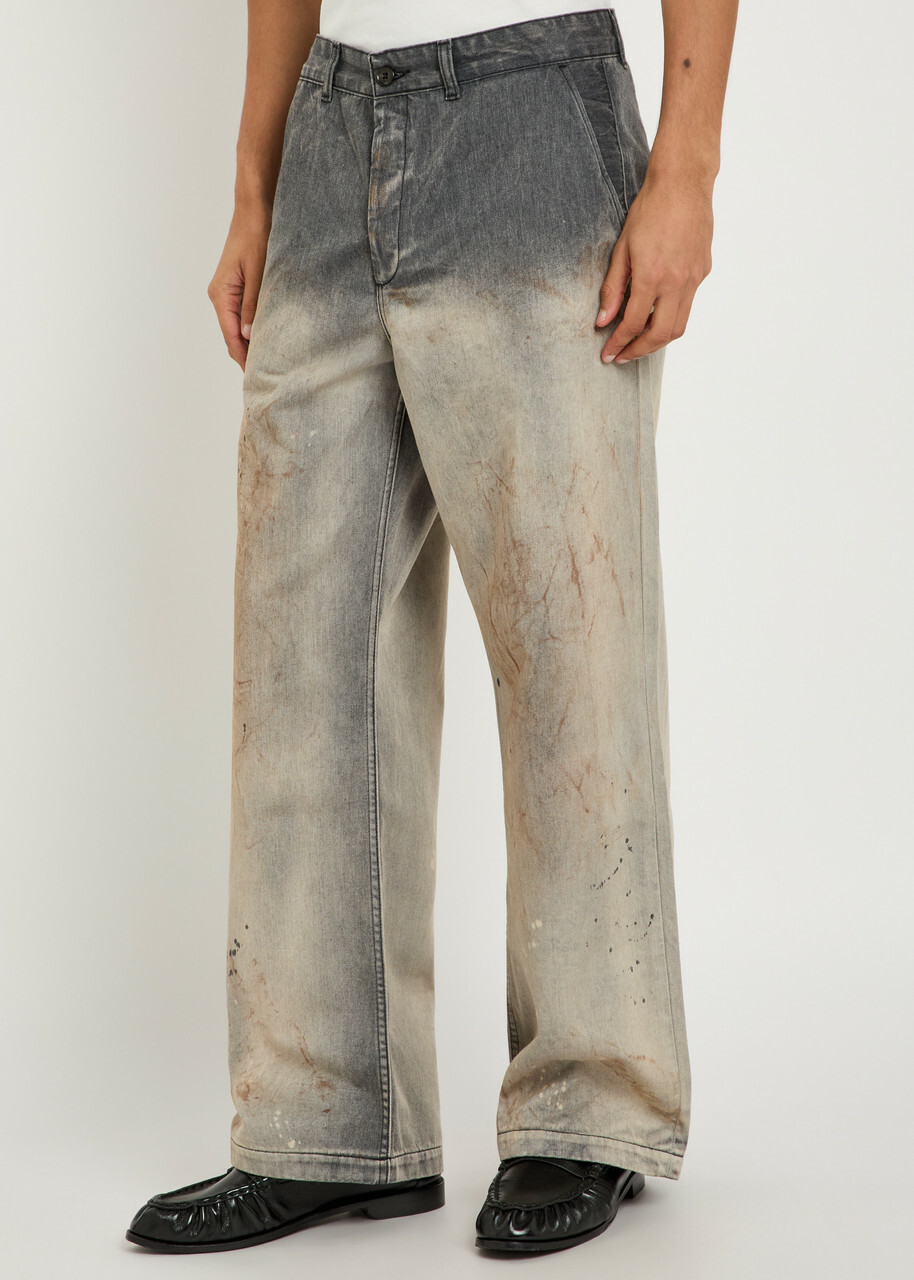 Our Legacy Rig Chino Dirt-effect Straight-leg Jeans Grey