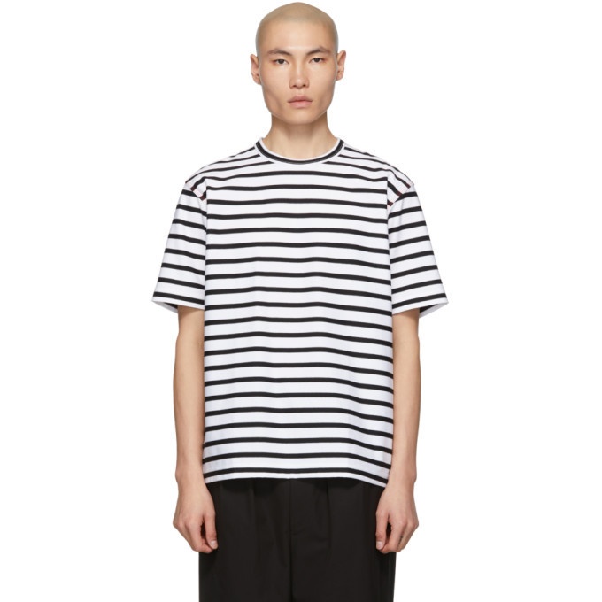 Photo: Comme des Garcons Homme Black and White Intarsia T-Shirt