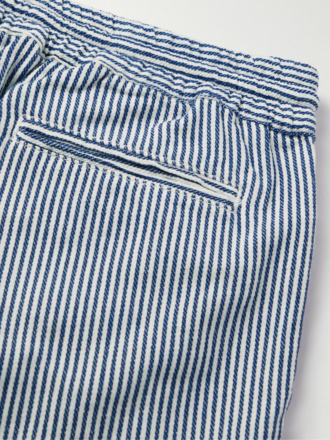 La Paz - Pestana Straight-Leg Striped Linen Drawstring Shorts - Blue