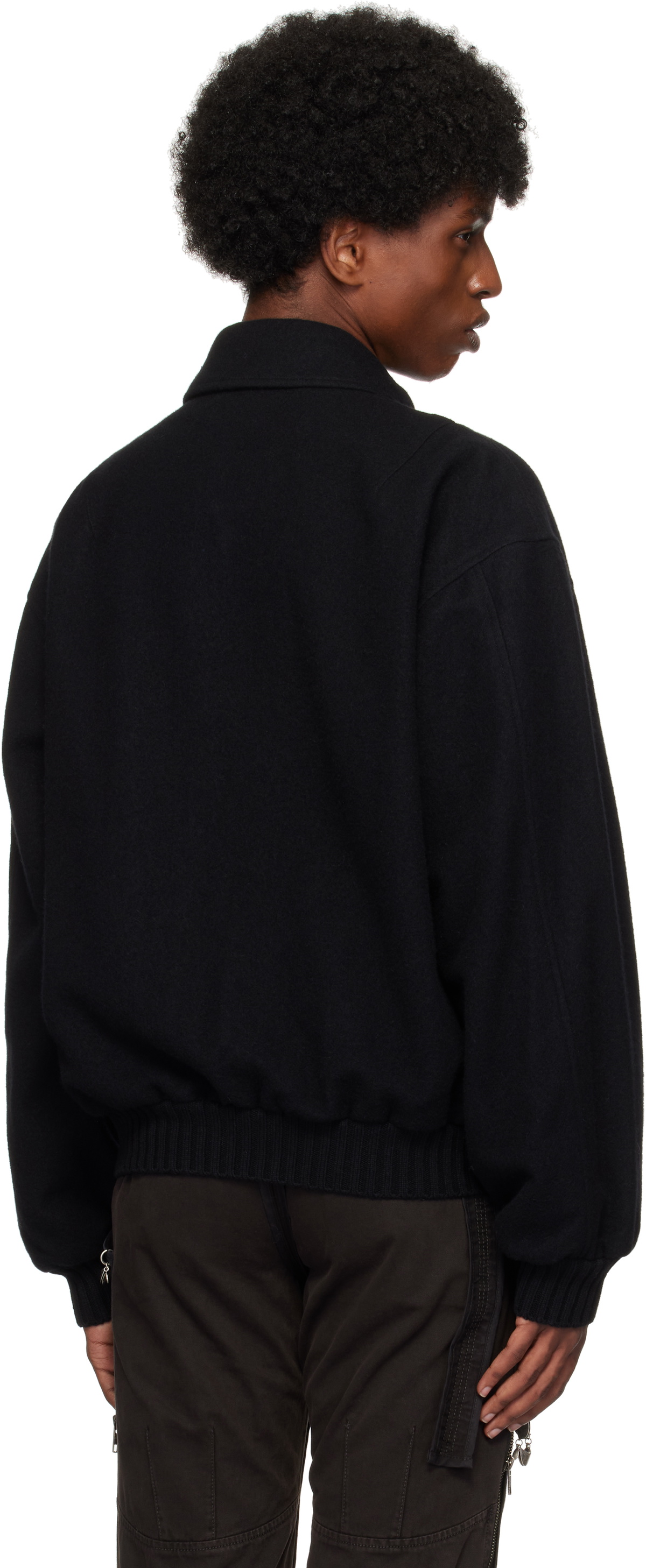 HYEIN SEO Black Wool Bomber Jacket