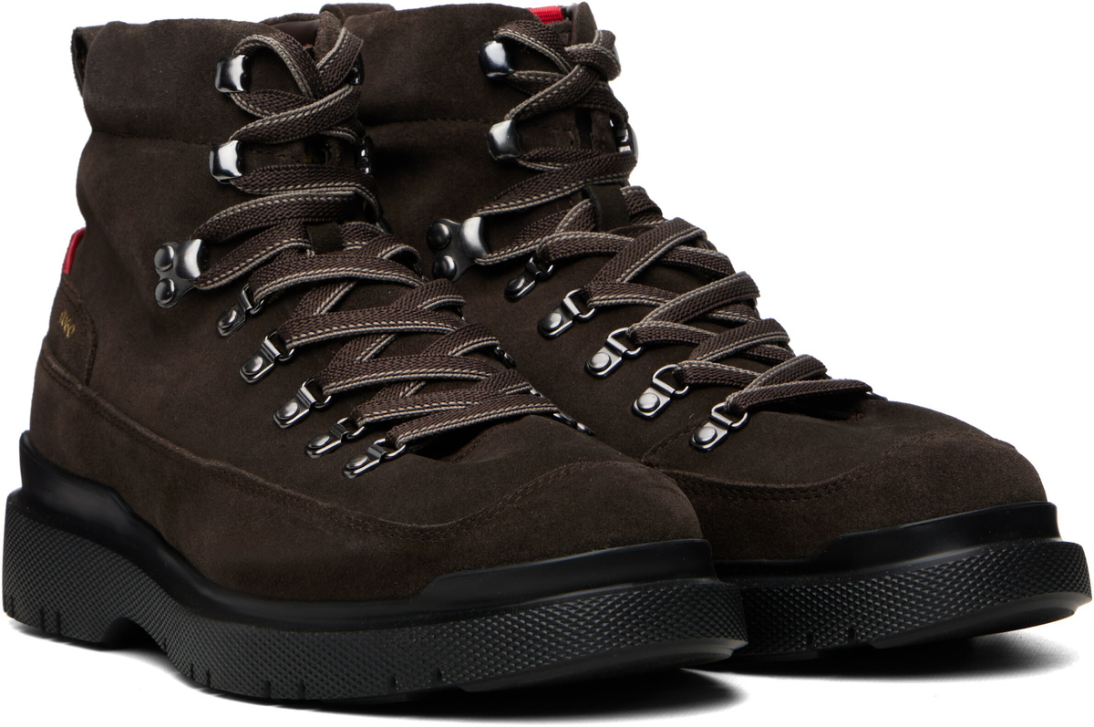 Hugo Brown Suede Lace-Up Boots