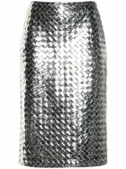 BOTTEGA VENETA - Intrecciato Laminated Leather Midi Skirt