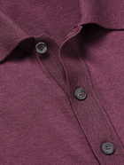 Piacenza Cashmere - Silk and Cotton-Blend Polo Shirt - Purple