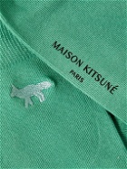 Maison Kitsuné - Logo-Embroidered Stretch-Cotton Socks - Green